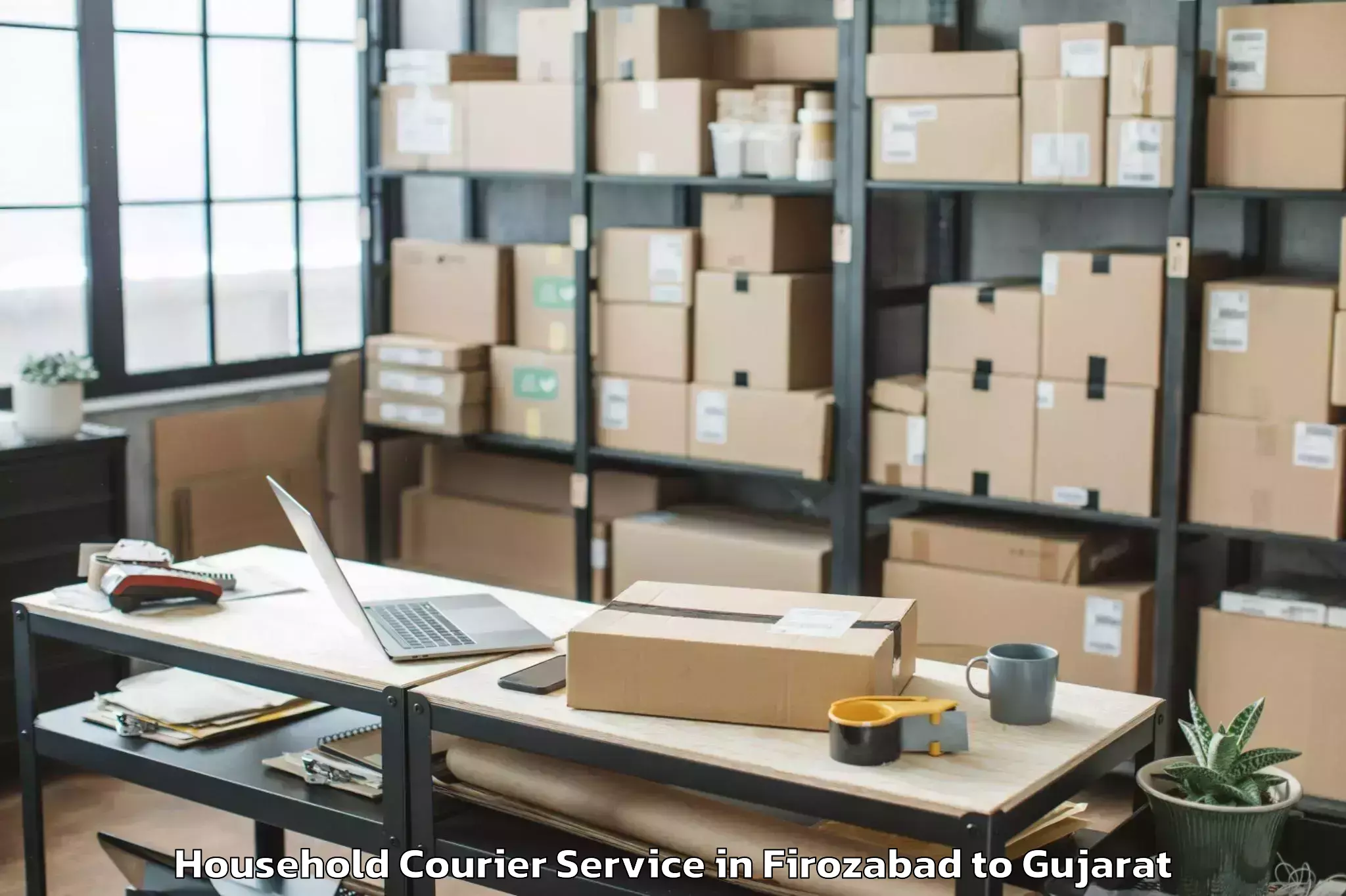 Reliable Firozabad to Ambaji Household Courier